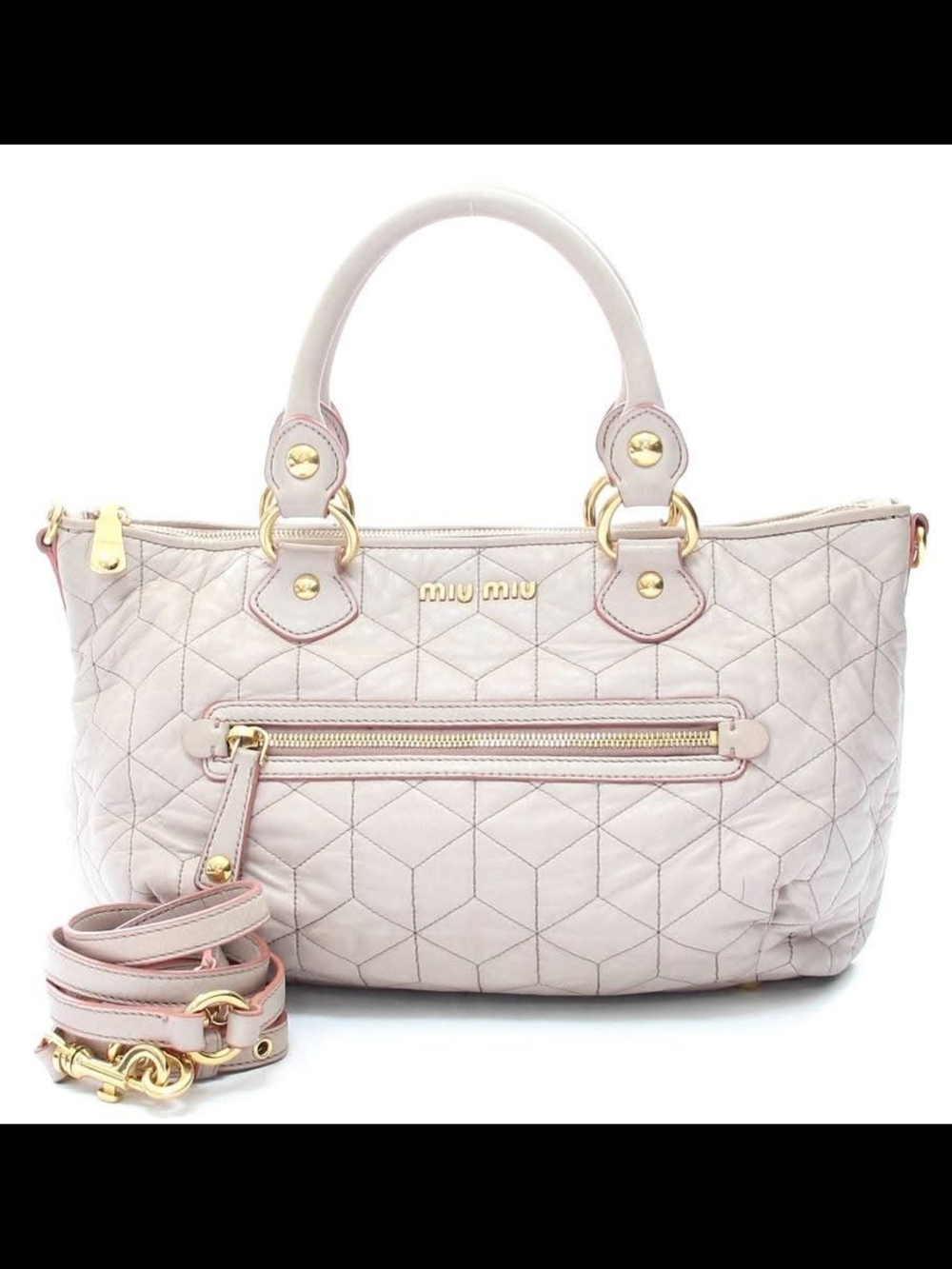 Miu Miu Matelassé Quilted Nappa Leather Tote